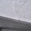 150cm Dining Table Set and 4 PU Leather Chairs Kitchen Marble Effect Grey Table