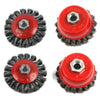 4pcs Twist Knot Semi Flat Wire Wheel Cup Brush Set Kit For 115mm Angle Kits UK