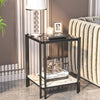 Modern Nightstand Bedside End Table Glass Side Coffee Table Cabinet Bookshelf
