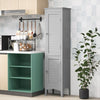 5-Tier Bathroom Tall Cabinet Slim Freestanding Storage Organizer Cupboard 2 Door