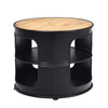 3-Tier Round End Table Coffee Snack Table Rustic Storage Side Table Nightstand