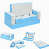 4-In-1 Kid Sofa Bed Convertible Upholstered Foam Playset Children Climb Blocks