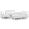 9 Piece Garden Set White Solid Pinewood B6R6