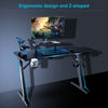 Gaming Computer Desk Z-Shaped Home Game Work Station PC Gamer Table w/ RGB Light