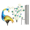 Solar Power Outdoor Garden Novelty LED Peacock Light Up Path Ornament Stake Lamp