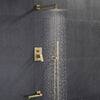 Concealed Shower Mixer Taps Square 30cmHead Spray Rail Bathroom Set Brushed Gold