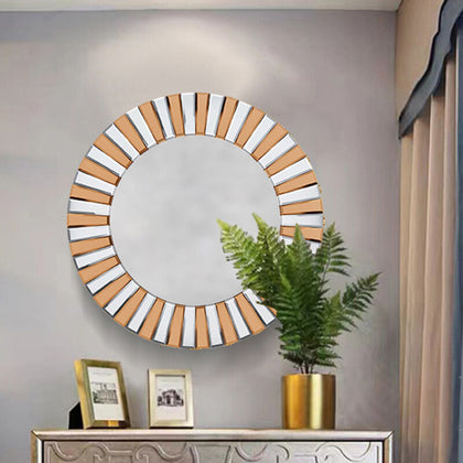 Decorative Wall Mirror Circle Hanging Mirror Apartment Restroom Vanity Mirror UK