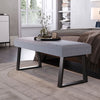 Bedroom Dining Room Bench 4ft Linen Padded Stool Hallway Window Seat Steel Legs