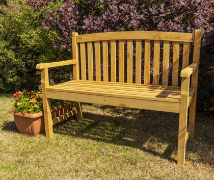 Outdoor Wooden 2 Seater Bench Garden Patio Furniture