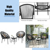 3PCS Patio Furniture Set Outdoor PE Rattan Woven Patio Chairs Set W/ Glass Table