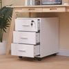 White Mobile 3 Drawers Filing Pedestal Cabinets File Chest Storage Wooden Office
