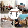 120cm Adjustable Workbench Heavy-duty Workstation Bamboo Top Lockable Casters