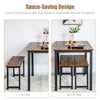 3 PCS Dining Table Set Dining Table & 2 Benches 2-4 Persons W/ Anti-Rust Frame