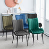 Pair Velvet Dining Chair High Back Chair Set with Metal Legs Modern Kitchen