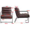 Retro Faux Leather Upholstered Armchair Industrial Steel Frame Accent Sofa Chair