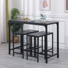 5Pcs Black Marble Bar Table & 4 Stools Breakfast Kitchen Dining Set Bar Bistro