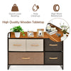 5-Drawer Dresser Fabric Chest of Drawers Storage Tower w/Wooden Top Organiser