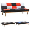Asjustable Fabric Sofa Bed 3 Seater Wooden Frame Click Clack Sofabed Recliner