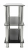 Black Glass 3 Tier Shelving Unit Shelf Storage Display Cabinet Metal Chrome Legs