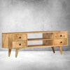 Industrial Style Tv Stand Vintage Retro Cabinet 4 Drawers 2 Shelves Storage Unit