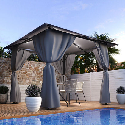 3mx3m Garden Gazebo Sun Shade Outdoor Patio Canopy Party Tent with Sidewalls