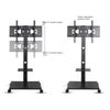 32"-70" Wheeled TV Mobile Floor Stand Moving Cart Mount Height Adjustable 30KG