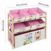Children Kids Toy Storage Unit Playroom Shelf Organizer Rack 6 Fabric Boxes