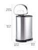 Brushed SS 50 LITRE 13.2 Gallon Soft-Close Bin with Foot Pedal RRP £79.99