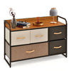 5-Drawer Dresser Fabric Chest of Drawers Storage Tower w/Wooden Top Organiser