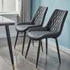 Set of 2 Dining Chair Faux Leather Chair with Padded Seat Dining Room Grey New