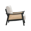 Stylish Modern Rattan Armchair Living Room Accent Chair Wooden Frame Single Sofa