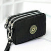 Women lady 3 Zipper Canvas Handbag Card Holder Phone Bag Coin Purse Wallet