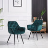 2/4X Dining Chairs Velvet Padded Seat Metal Legs Kitchen Chair Home Office Set