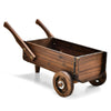 Garden Decorative Wagon Planter Box Wooden Wagon Cart Plant Stand with Wheels