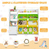 Wooden Kids Toy Storage Organizer Bookcase Cabinet Bookshelf W/ 8 Storage Boxes