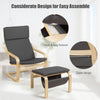Wooden Lounge Chair Leisure Armchair with Storage Footstool & Removable Cushion
