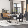 Dining Table and Chairs 4 Set Linen Padded Seat Dining Room Kitchen Furniture