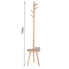 Wooden Coat Rack Hat Jacket Bag Clothes Rail Stand Hanger Room with Shelves