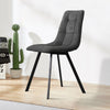 Set of 2 Faux Leather/Suede Dining Chairs Metal Legs Reception Restaurant Chair