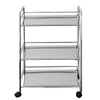 3 Shelves Kitchen Trolley Stainless Steel with Wheel Beauty Salon Cart Trolley