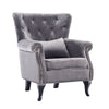 Occasional Accent Button Velvet Armchair Wing High Backrest Chair Fireside Seat