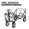 Heavy Duty Foldable Folding Garden Trolley Cart Wagon Truck 4 Wheels 150KG Black