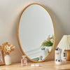 Modern Metal Frame Oval Wall Mirror Glass Bathroom Vanity Make-up Bathroom Gold