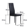 Contemporary Dining Set Glass Table with 4 Chairs Seat Black Kitchen Furniture