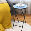 Folding Mosaic Side Table Round Bistro End Table W/ Ceramic Tile Top Plant Stand