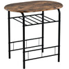 Small Table And 2 Chairs Breakfast Bar Kitchen Dining Room Furniture Set Brown