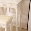 Modern Mirror 3 Drawer Dressing Table Makeup Desk Stool Vanity Set For Bedroom