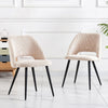 2/4PCS Dining Chairs Velvet Set Padded Seat Metal Leg Kitchen Chair Home Office