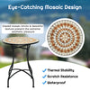 1/2/3PCS Mosaic Bistro Set Outdoor Metal Frame Garden Table & 2 Folding Chair