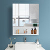 White Bathroom Mirror Cabinet Wall Mounted Storage LED Unit Corner Wooden Shelf